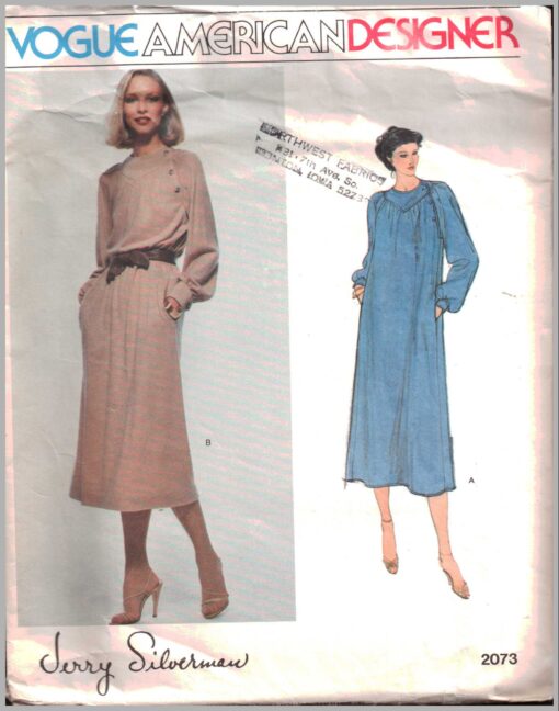Vogue 2073 Dress by Jerry Silverman Size: 12 Used Sewing Pattern
