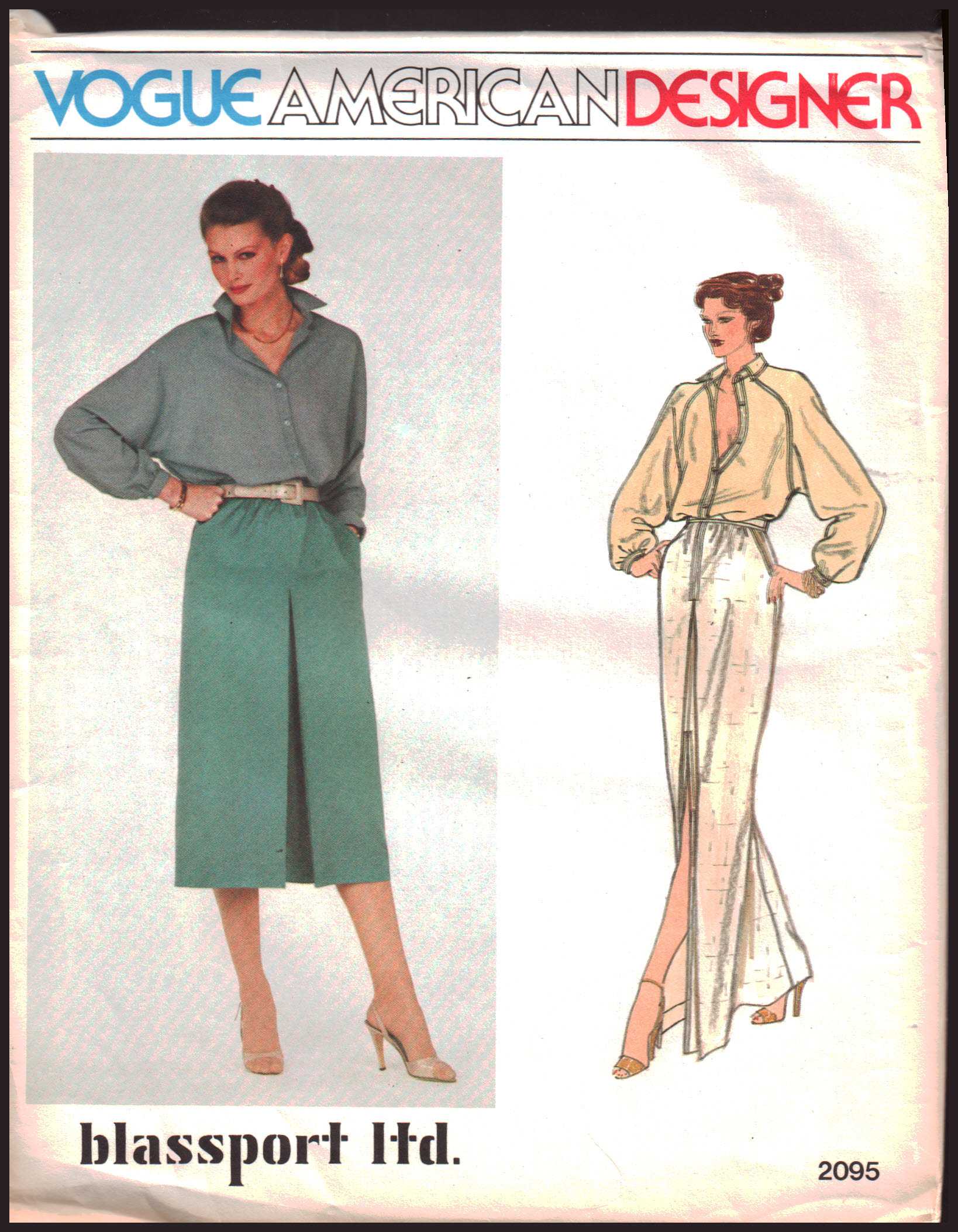 Vogue 2095 Blouse, Skirt by Blassport Size: 14 Uncut Sewing Pattern