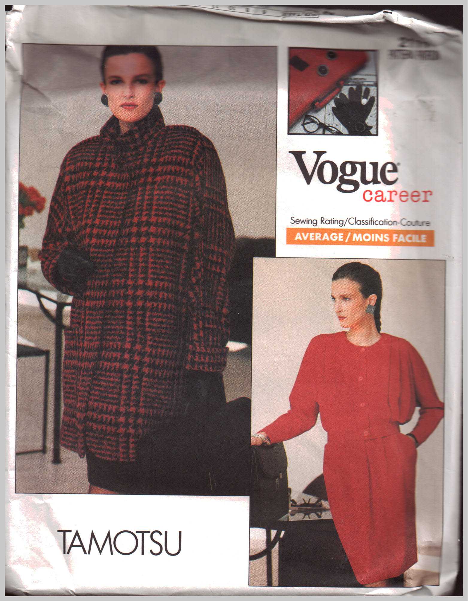 Pleated Blouse and Skirt Sewing Pattern 3 Sizes UK 12 14 16  Bust 34 36 38 UNCUT Vogue 2111 Career Wardrobe Tamotsu Wool Coat Jacket