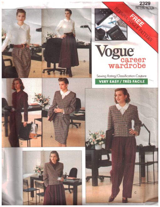 Vogue 2329 Jacket, Blouse, Skirt, Pants Size: 6-8-10 or 12-14-16 Used ...