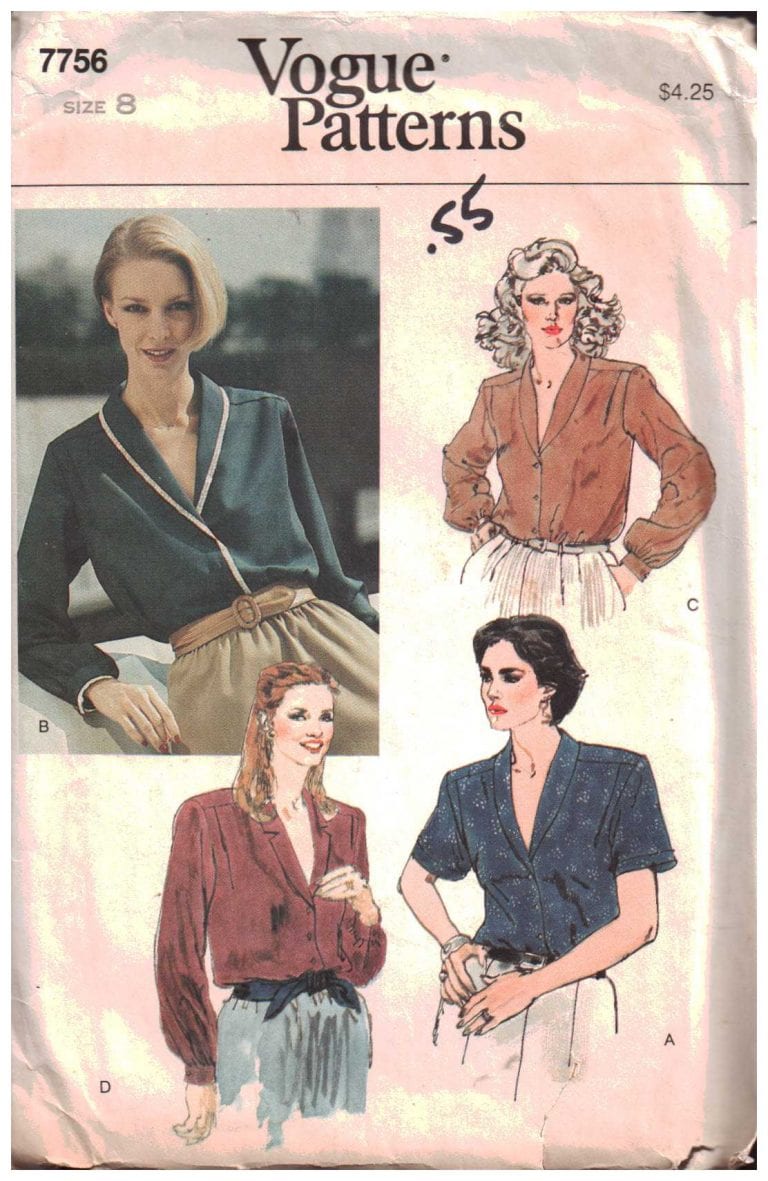 Vogue 7756 Blouse Size: 8 Used Sewing Pattern