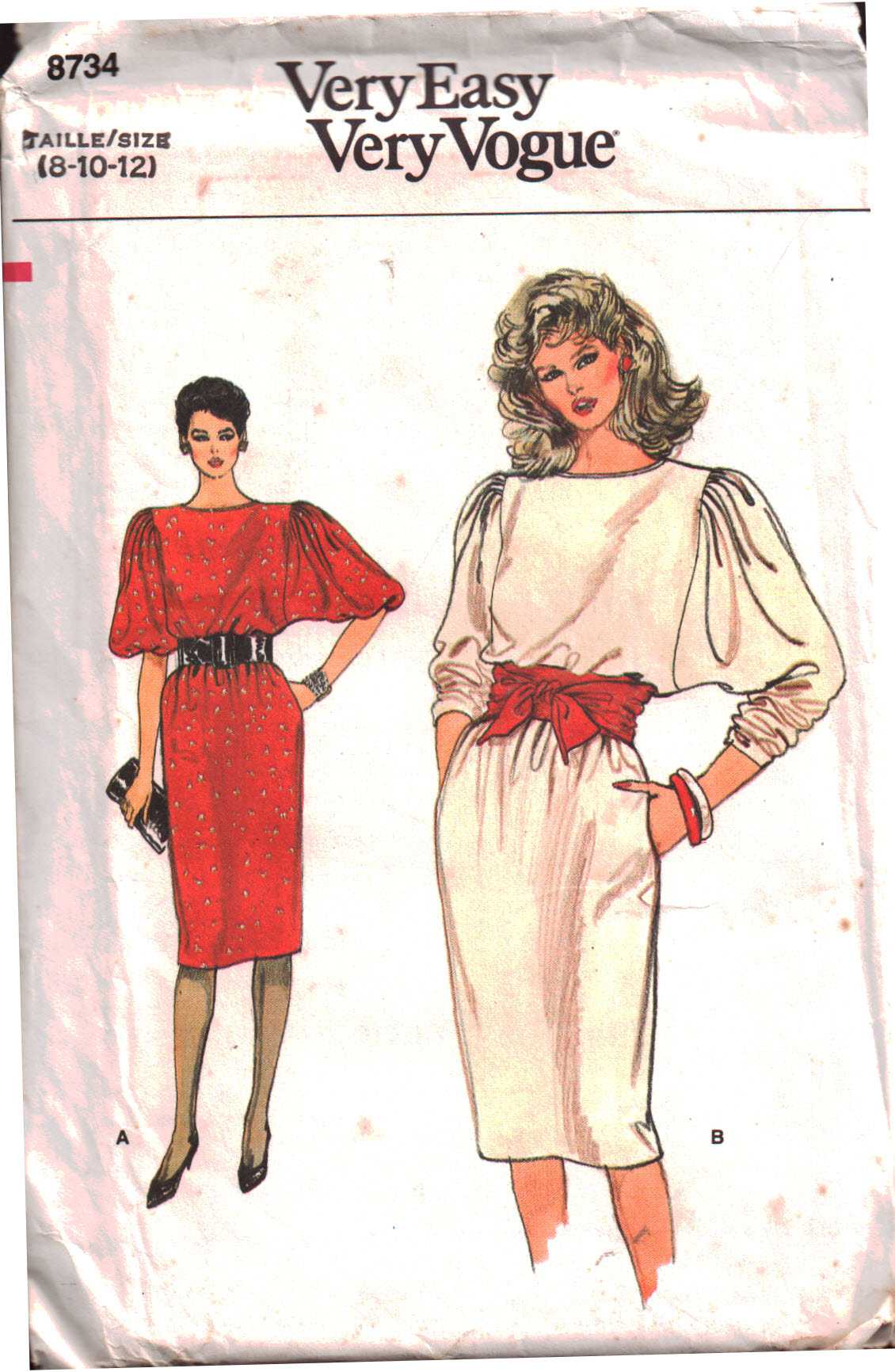 Vogue 8734 Dress Size: 8-10-12 Uncut Sewing Pattern