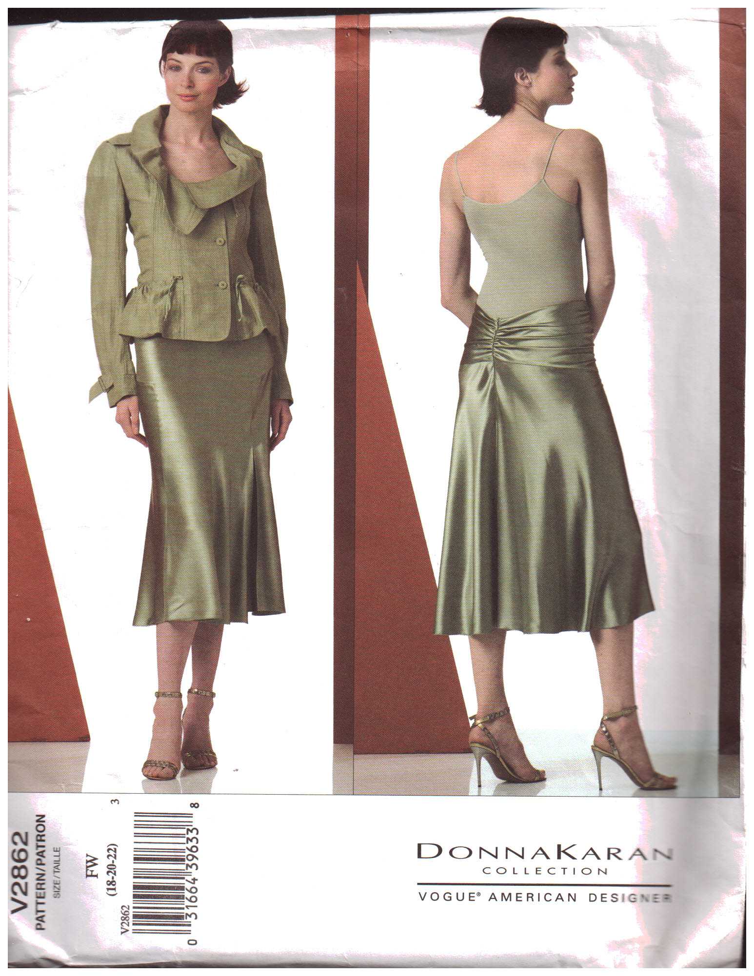 Vogue Donna Karan #V1452 American Designers Donna Karan Collection OOP Misses' Top & Skirt Multi-Wear Size 12-14-16-18-20