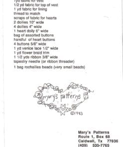 Marys Patterns Heartfelt Wishes Vest 1