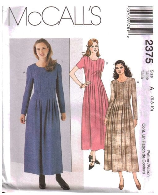 McCall's 2375 Dress Size: A 6-8-10 Uncut Sewing Pattern