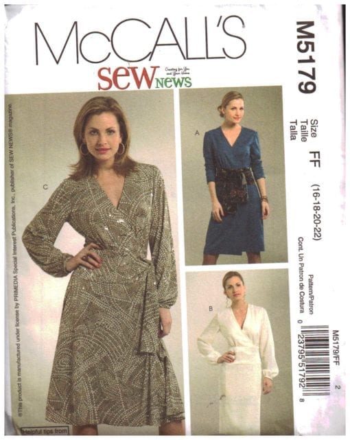 McCall's M5179 Dress Size: FF 16-18-20-22 Uncut Sewing Pattern