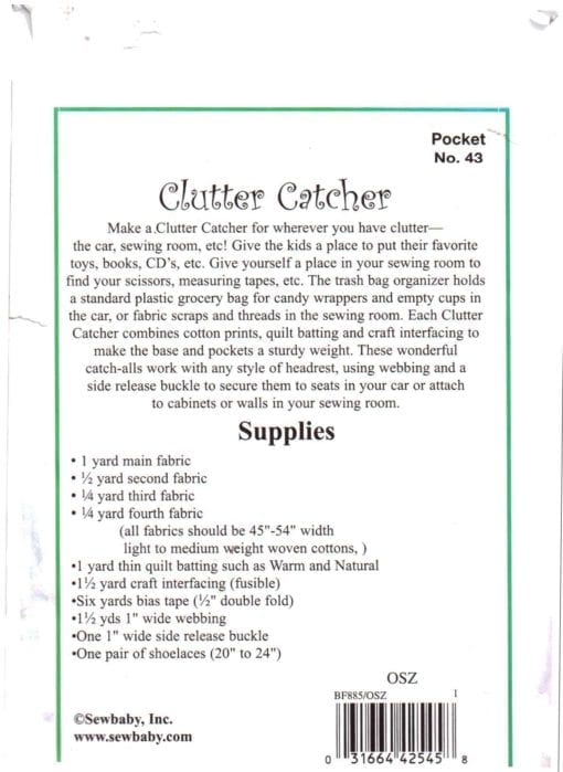 Sew Baby Clutter Catchers 1