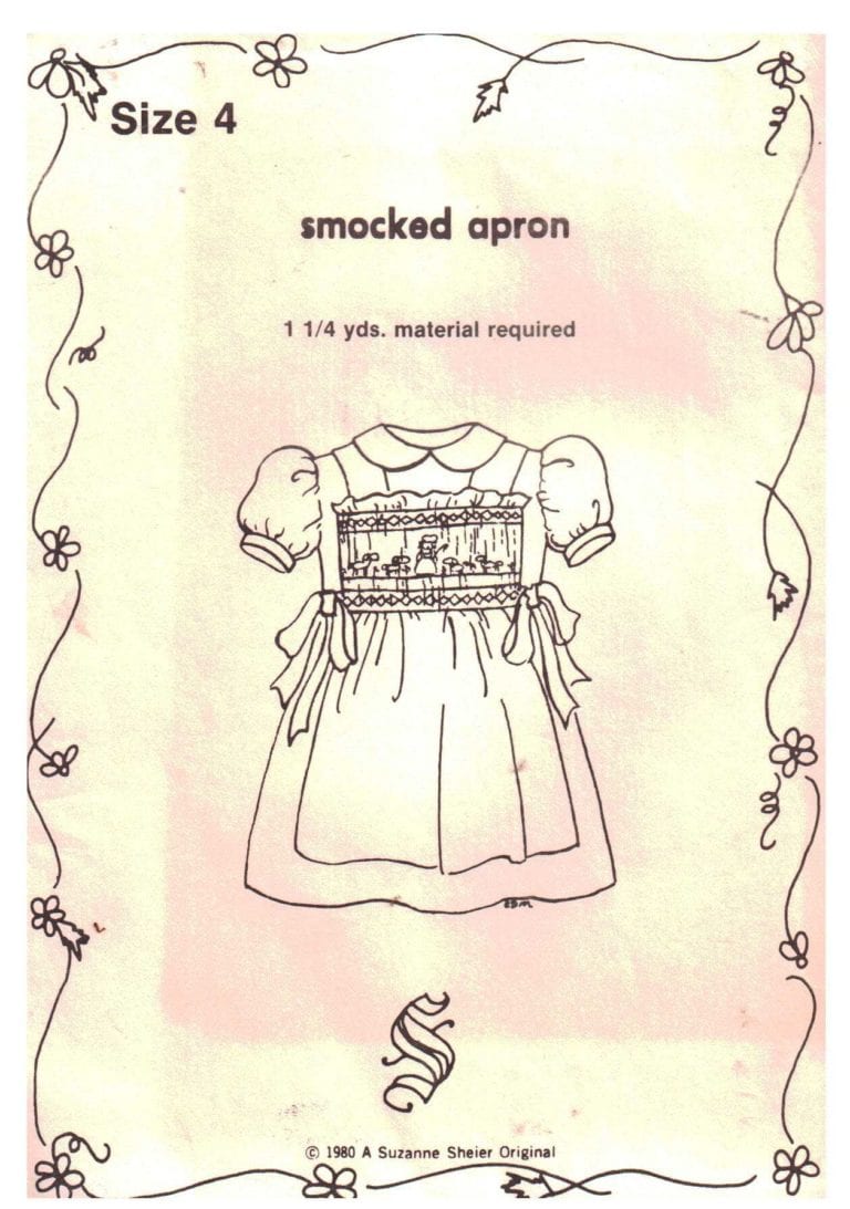 Suzanne Sheier Original Smoked Apron Size: 4 Uncut Sewing Pattern