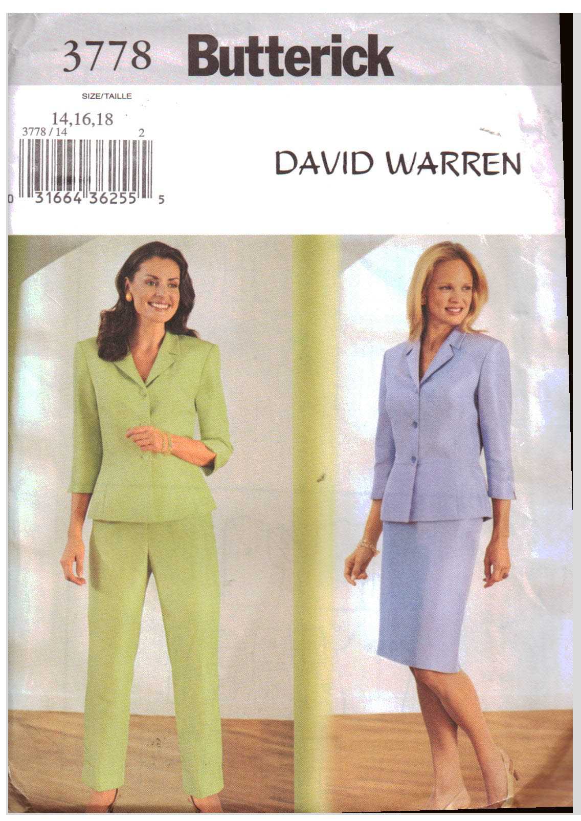 Butterick 3778 Top, Skirt, Pants Size: 8-10-12 or 14-16-18 Uncut Sewing  Pattern