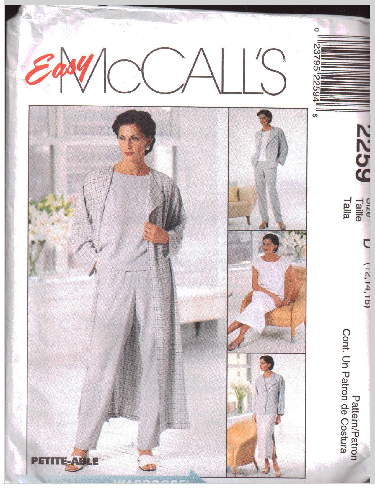 Top and Bias Skirt Size 8-10-12 Vintage Pattern McCall's Sewing Pattern 2628 Pants Misses' Unlined Duster