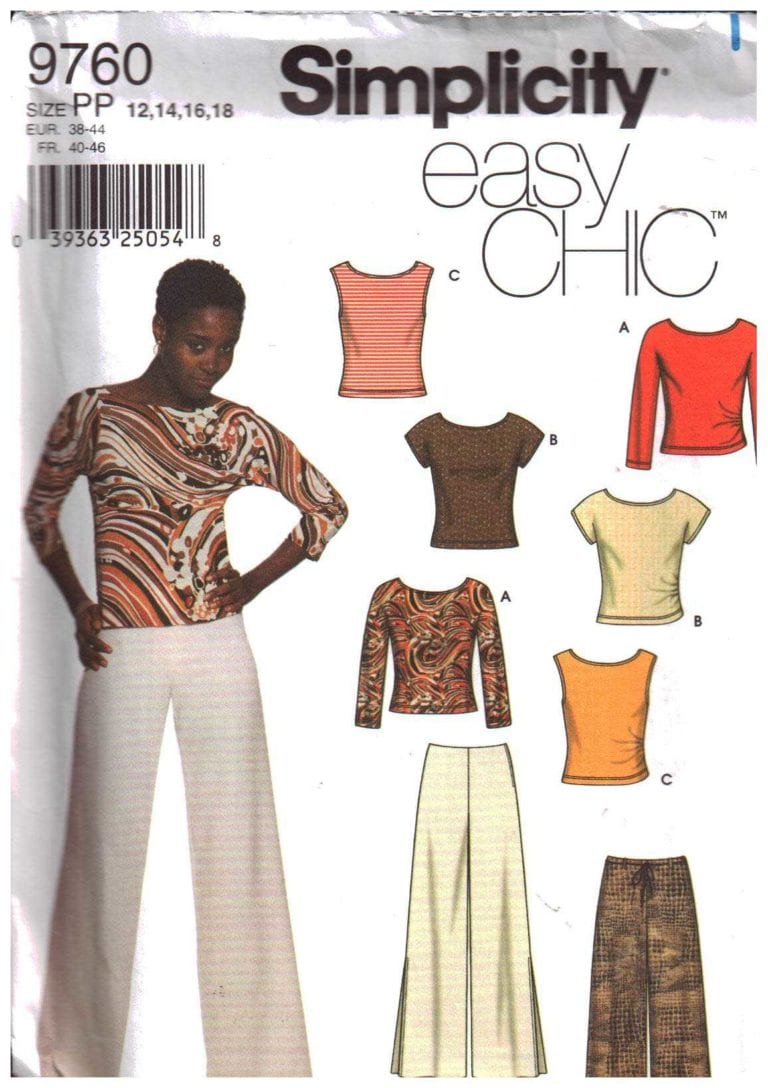Simplicity 9760 Pants in two lengths, Top Size: PP 12-14-16-18 Uncut ...