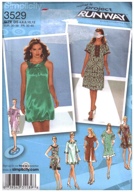 Simplicity 3529 Dress with length variations Size: D5 4-6-8-10-12 or P5 ...