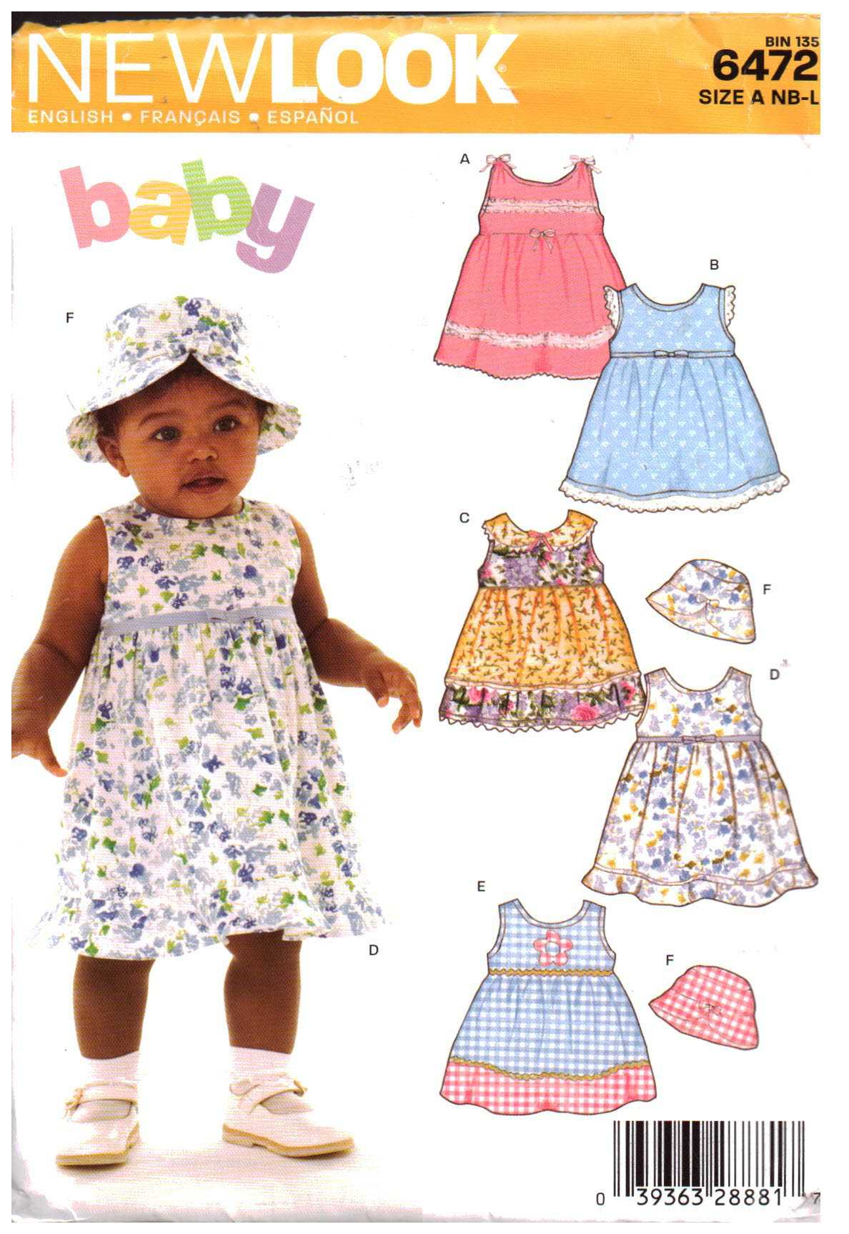 Details about   New Look/Simplicity Babies Romper,Sundress,Hat Pattern 6111 Size NB-L UNCUT 