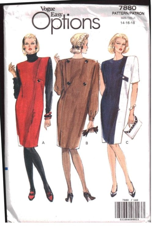 Vogue 7880 Dress, Jumper Size: 14-16-18 or 20-22-24 Uncut Sewing Pattern