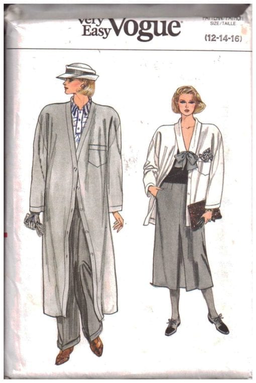 Vogue 9201 Coat, Jacket, Skirt, Pants Size: 12-14-16 Uncut Sewing Pattern