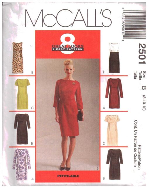 McCall's 2501 Dress Size: B 8-10-12 Used Sewing Pattern