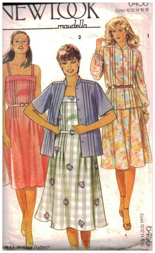 New Look 6456 Dress, Jacket Size: 10-12-14-16-18 Used Sewing Pattern