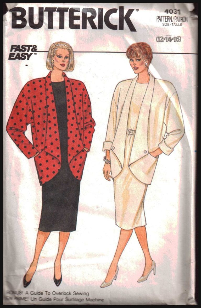 Butterick 4031 Dress, Jacket Size: 12-14-16 Used Sewing Pattern