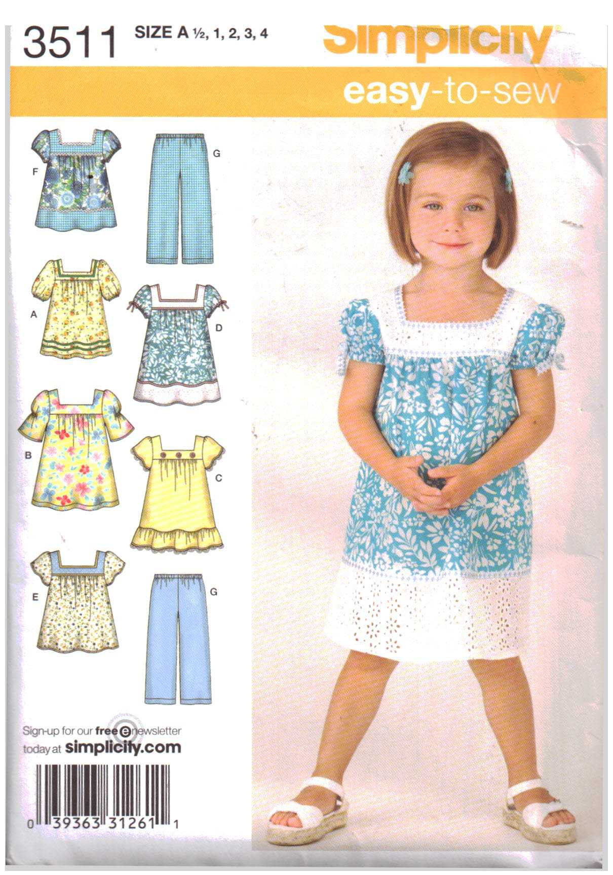 1950s CUTE Little Girls Dress Pattern SIMPLICITY 2289 Girls Dress With  Matching Dolls Dress For Littlest Angel and Lil' Susan Dolls Vintage Sewing  Pattern