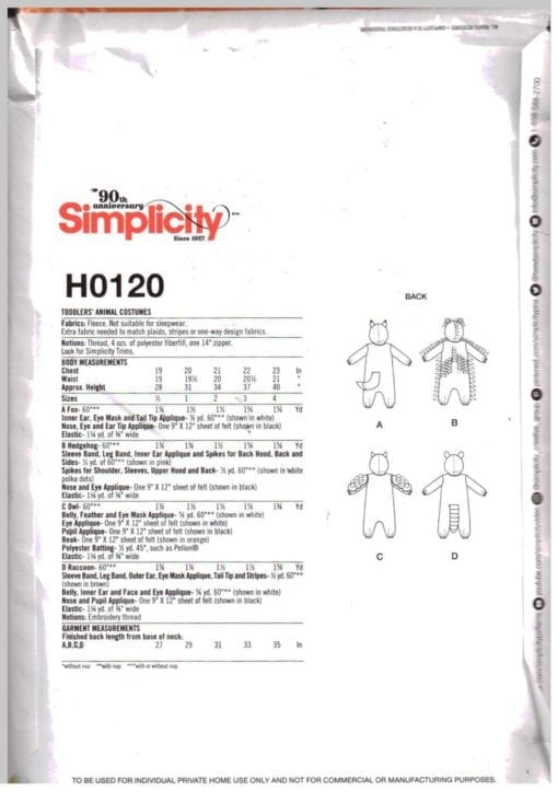 Simplicity H0120 J 1