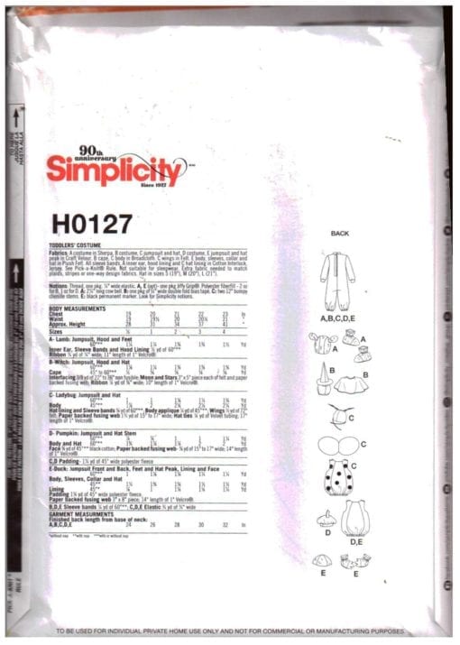 Simplicity H0127 J 1