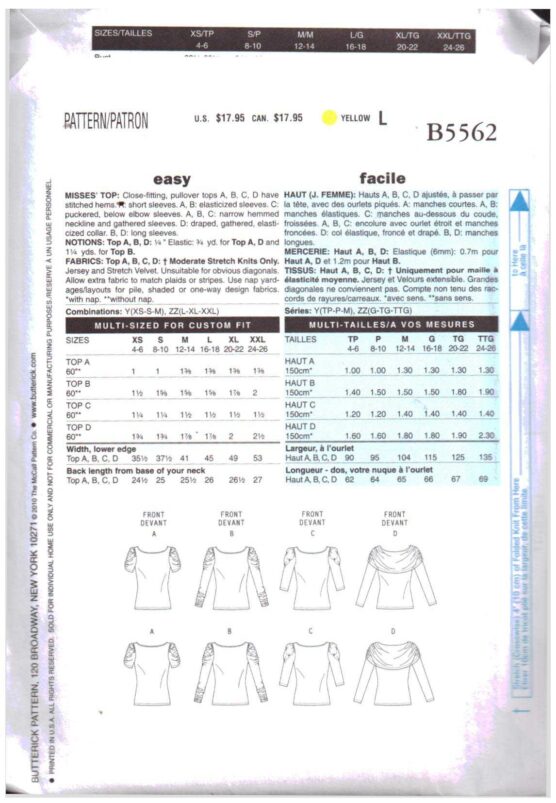 Butterick B5562 O 1