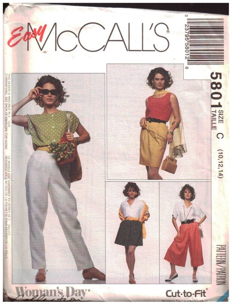 McCall's 5801 Skirt, Split-Shirt in two lengths, Pants Size: C 10-12-14 ...