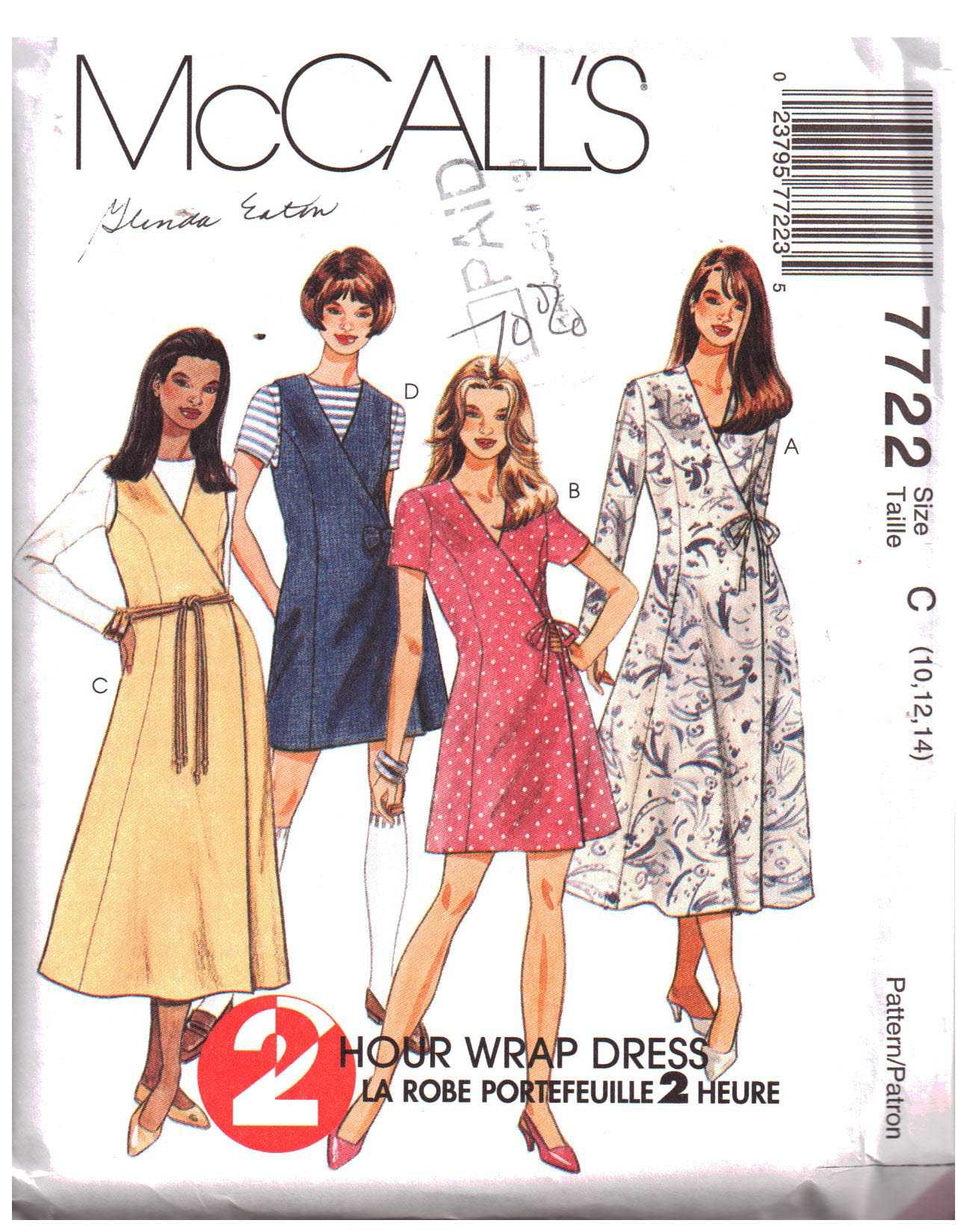 McCall's 7722 Wrap Dress in two lengths ...
