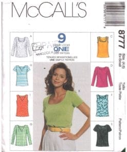 Knit Only Sewing Pattern L-XL 16-18-20-22 McCall's 3655 Misses Tops T-Shirt 