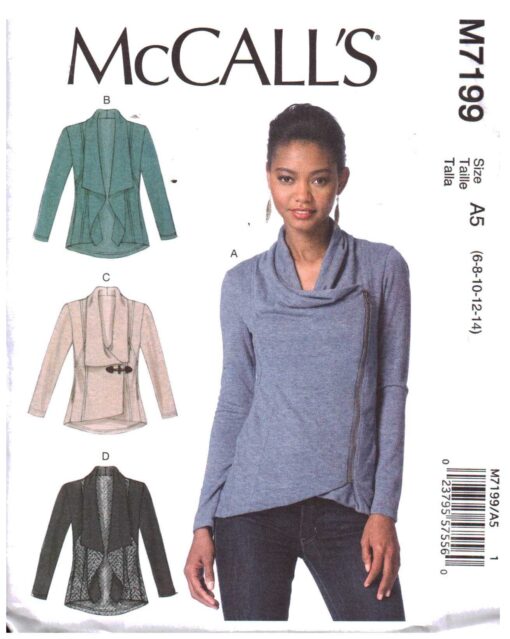McCall's M7199 Jacket Size: A5 6-8-10-12-14 Uncut Sewing Pattern