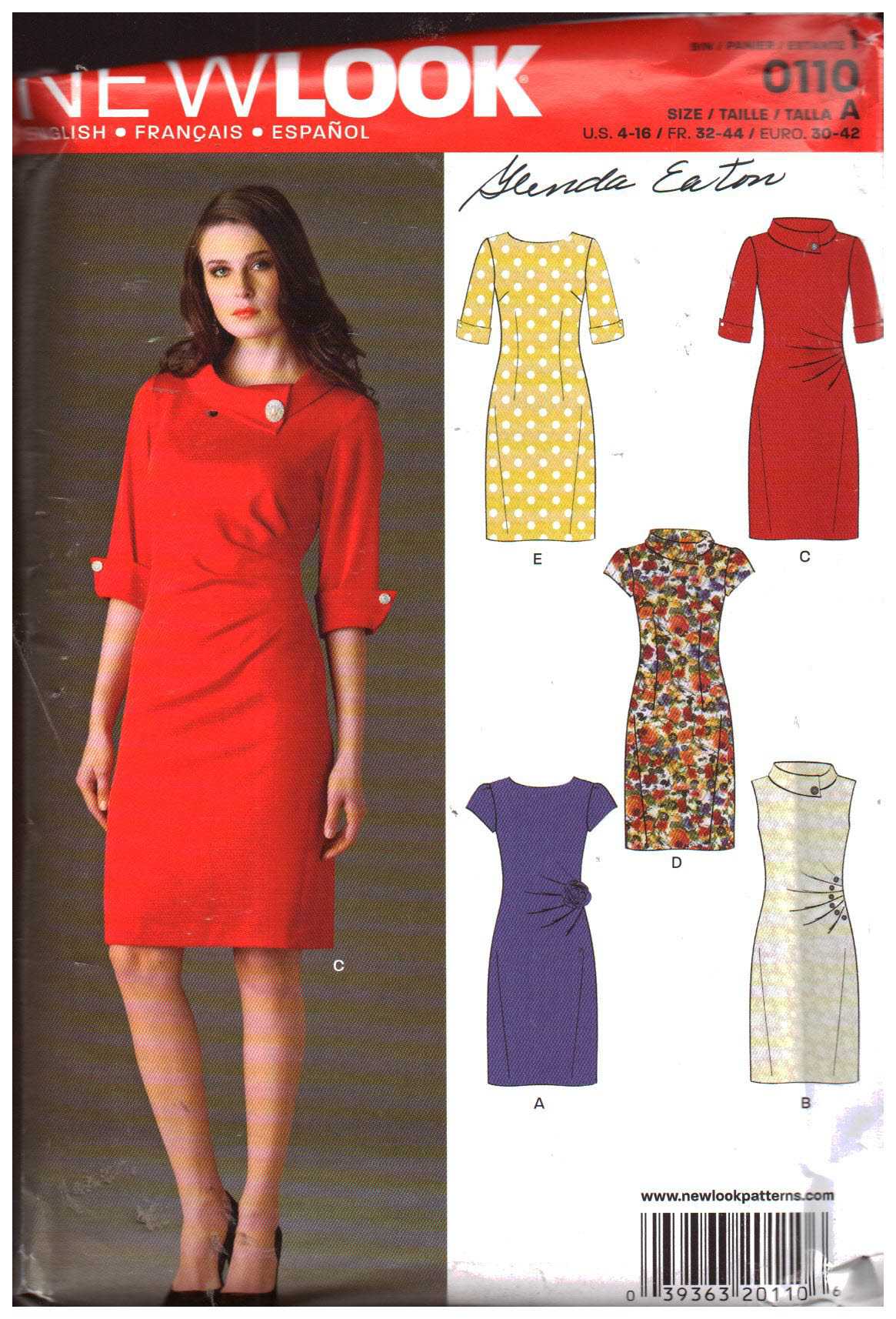 New Look 0110 Dress Size: A 4-16 Uncut Sewing Pattern