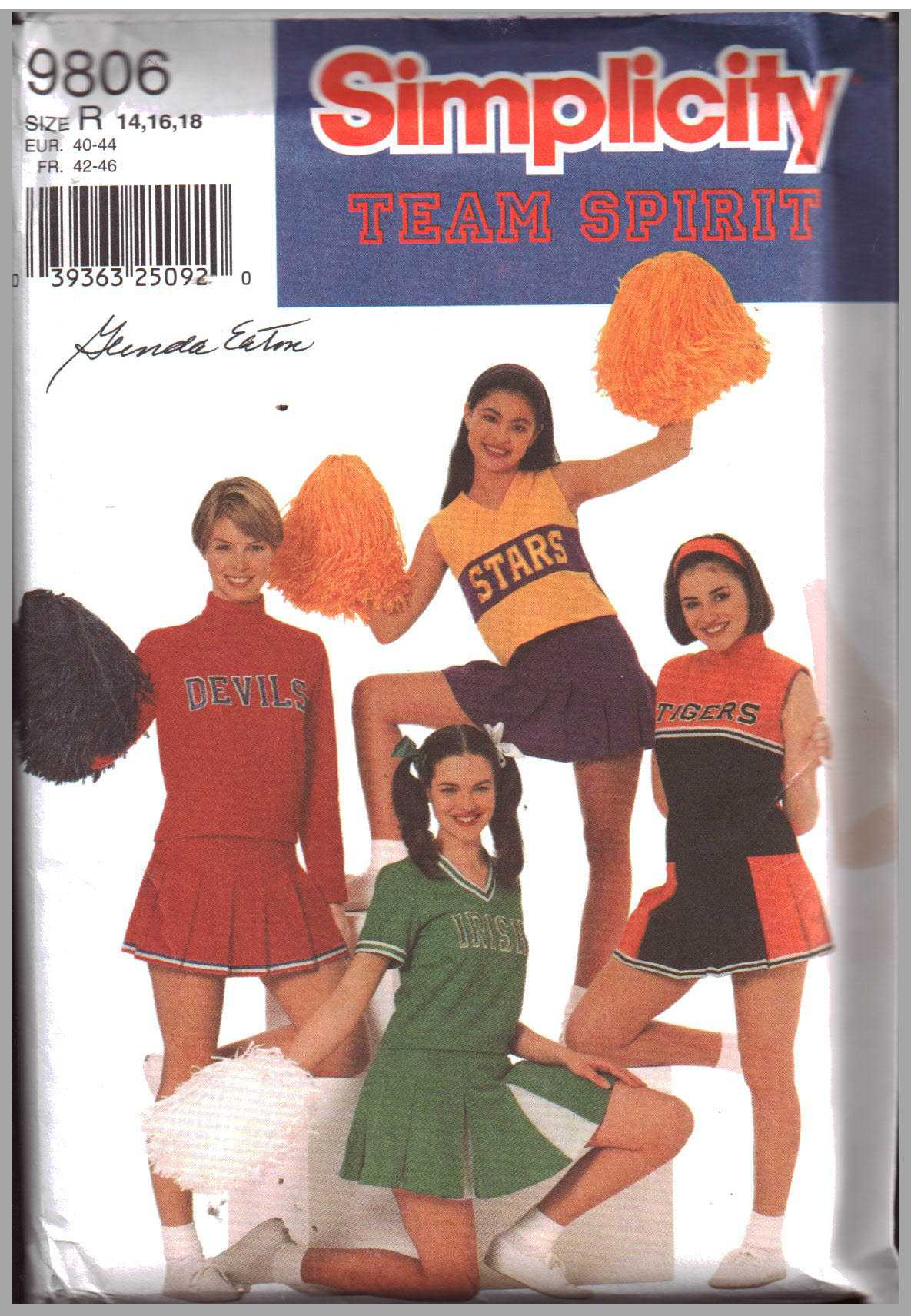 Simplicity Costume Pattern W0151/8240 Girls Cheerleading Uniforms w/Variations 