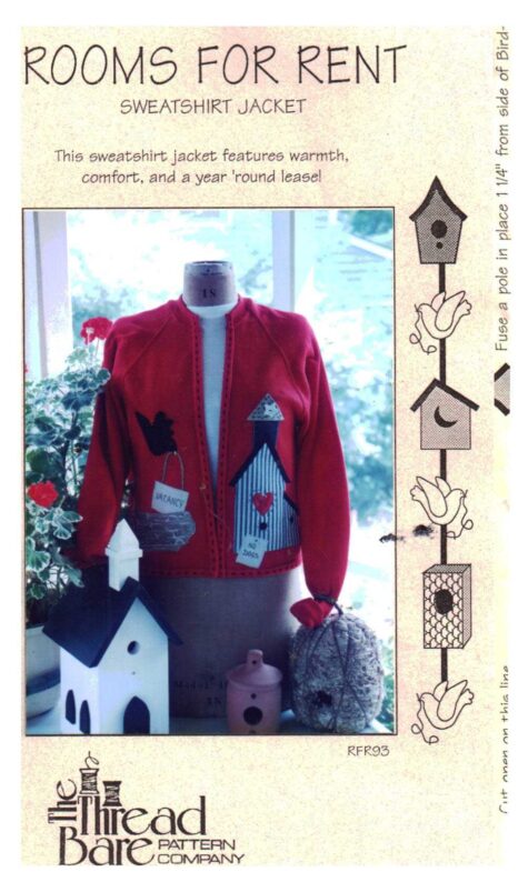 The Thread Bare Pattern Co RFR93 Rooms for Rent Sweatshirt Jacket Size
