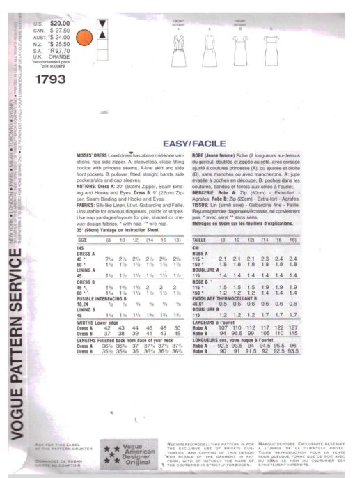 Vogue 1793 O 1