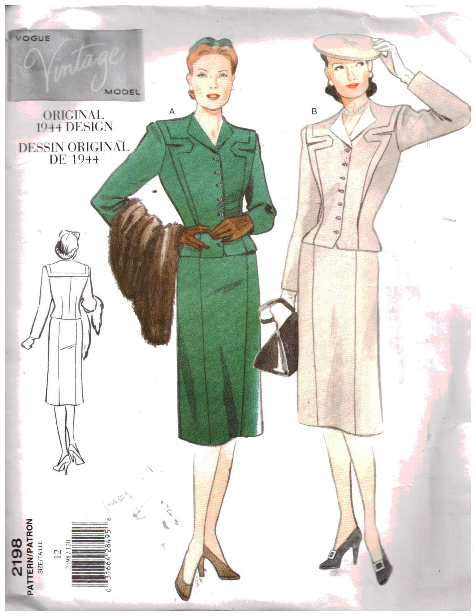 Tailles 6-10 ou 12-16 Vogue sewing pattern 1173 élégant Veste Hauts et Jupes 