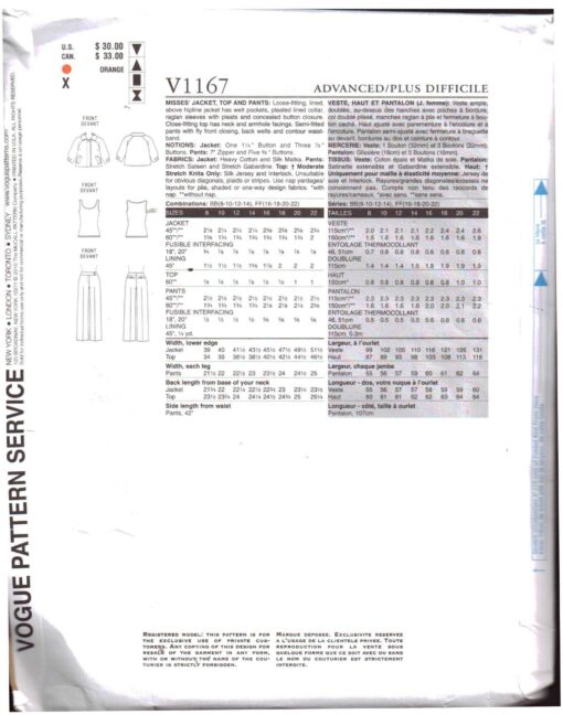 Vogue V1167 O 1
