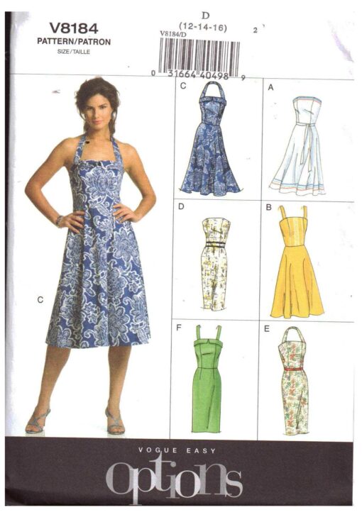 Vogue V8184 Dress Size: D 12-14-16 Uncut Sewing Pattern