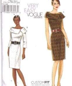Vogue V8630 Dress Size: E5 14-16-18-20-22 Uncut Sewing Pattern