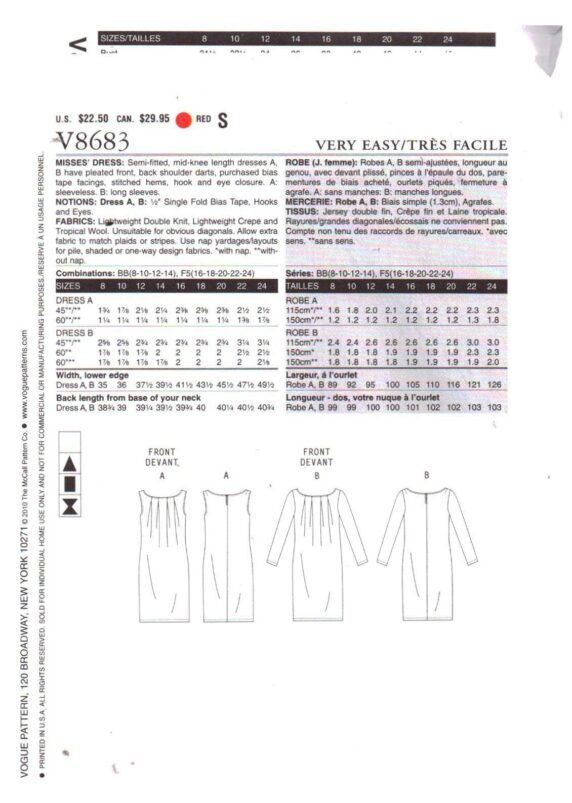 Vogue V8683 S 1