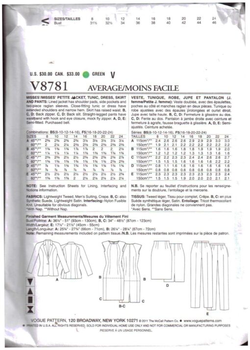 Vogue V8781 S 1