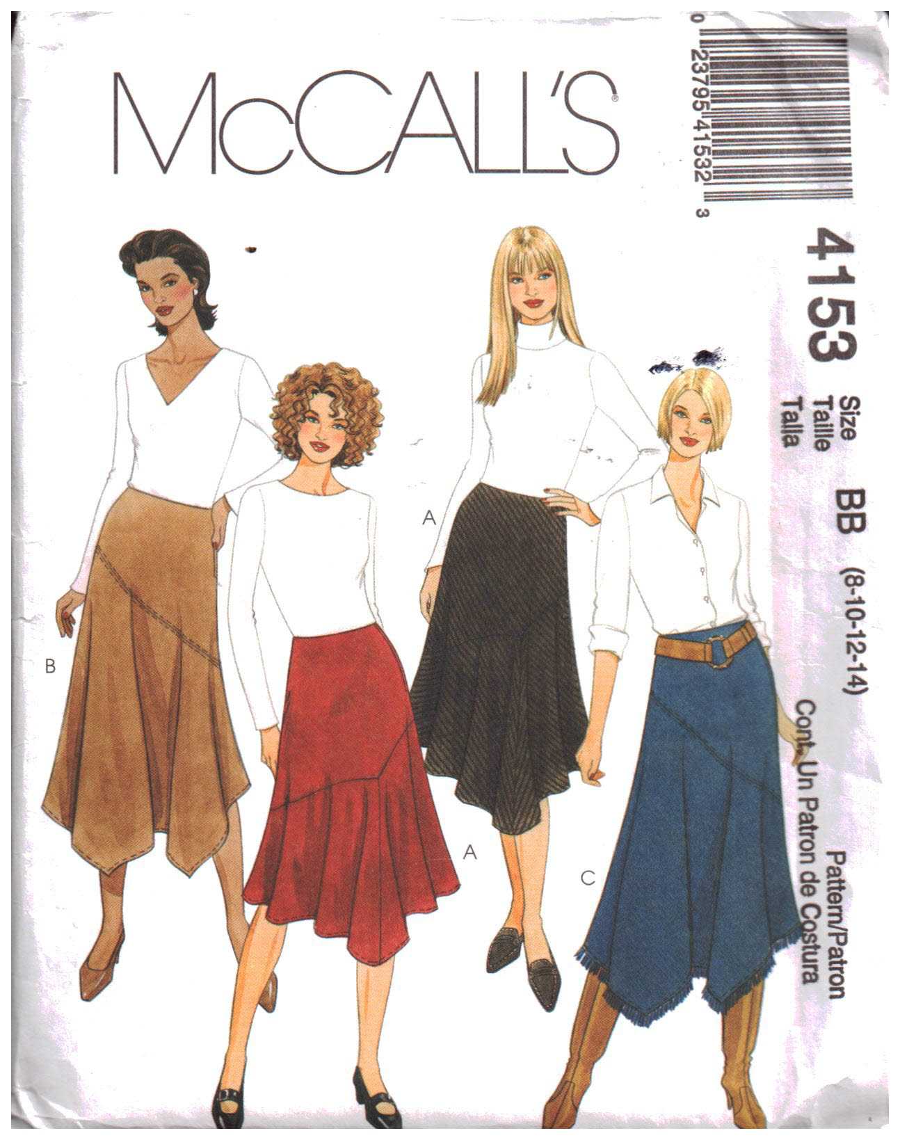 McCall's 4153 Skirts Size: BB 8-10-12-14 Uncut Sewing Pattern