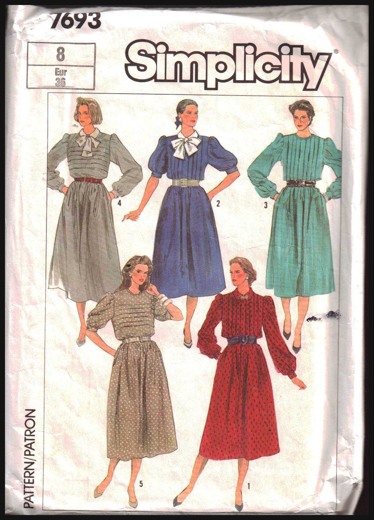 Simplicity 7693 Dress Size: 8 Used Sewing Pattern