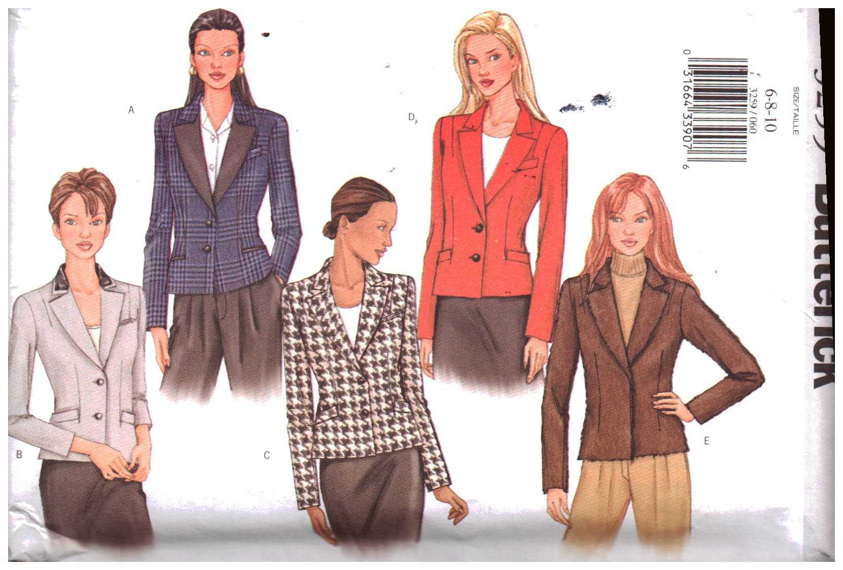 Butterick Sewing Pattern 4618 90s Misses Jacket and Skirt Size 6-8-10 Uncut