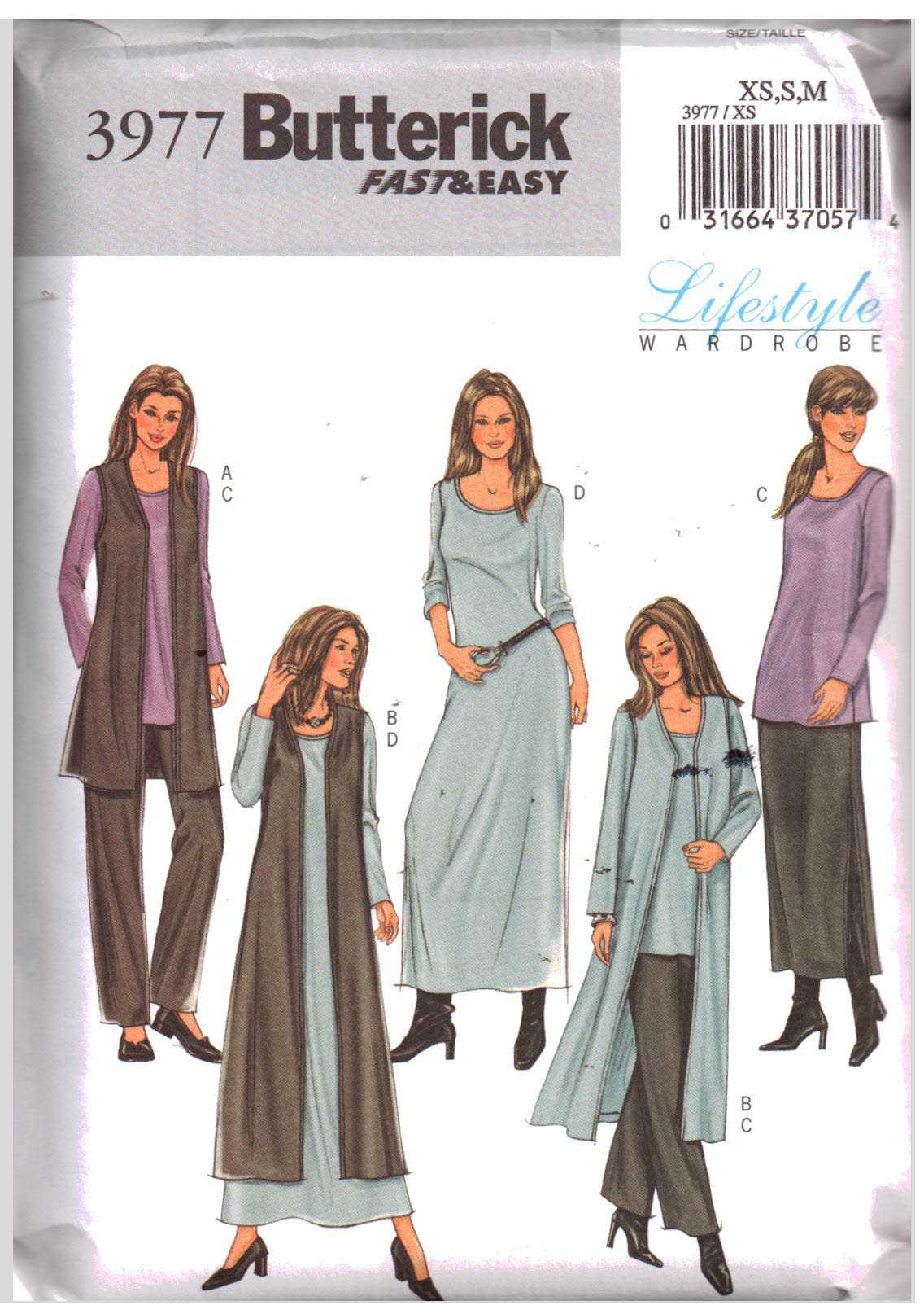 Tank top Uncut Misses sewing pattern Button front Shirt w/ hood Ankle length skirt McCalls 2202 size 12 14 16 Long pants or Capris
