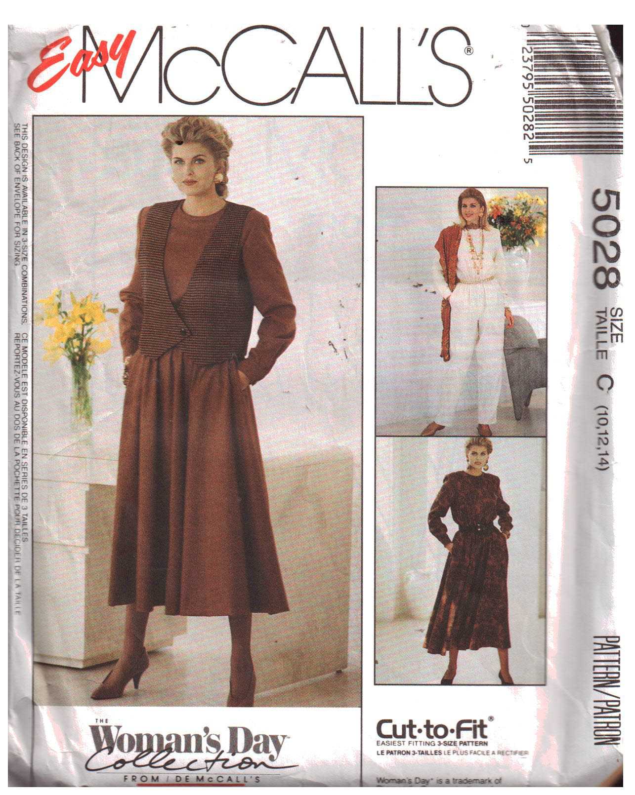 McCall's 5028 Vest, Jumpsuit, Dress Size: C 10-12-14 Used Sewing Pattern