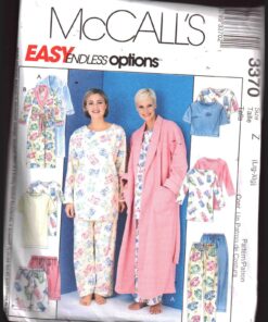 McCalls 3370  Misses Easy Endless Options Robe with Tie Belt Tunic Top Pants and Shorts sz Y 6-8, 10-12, 14-16