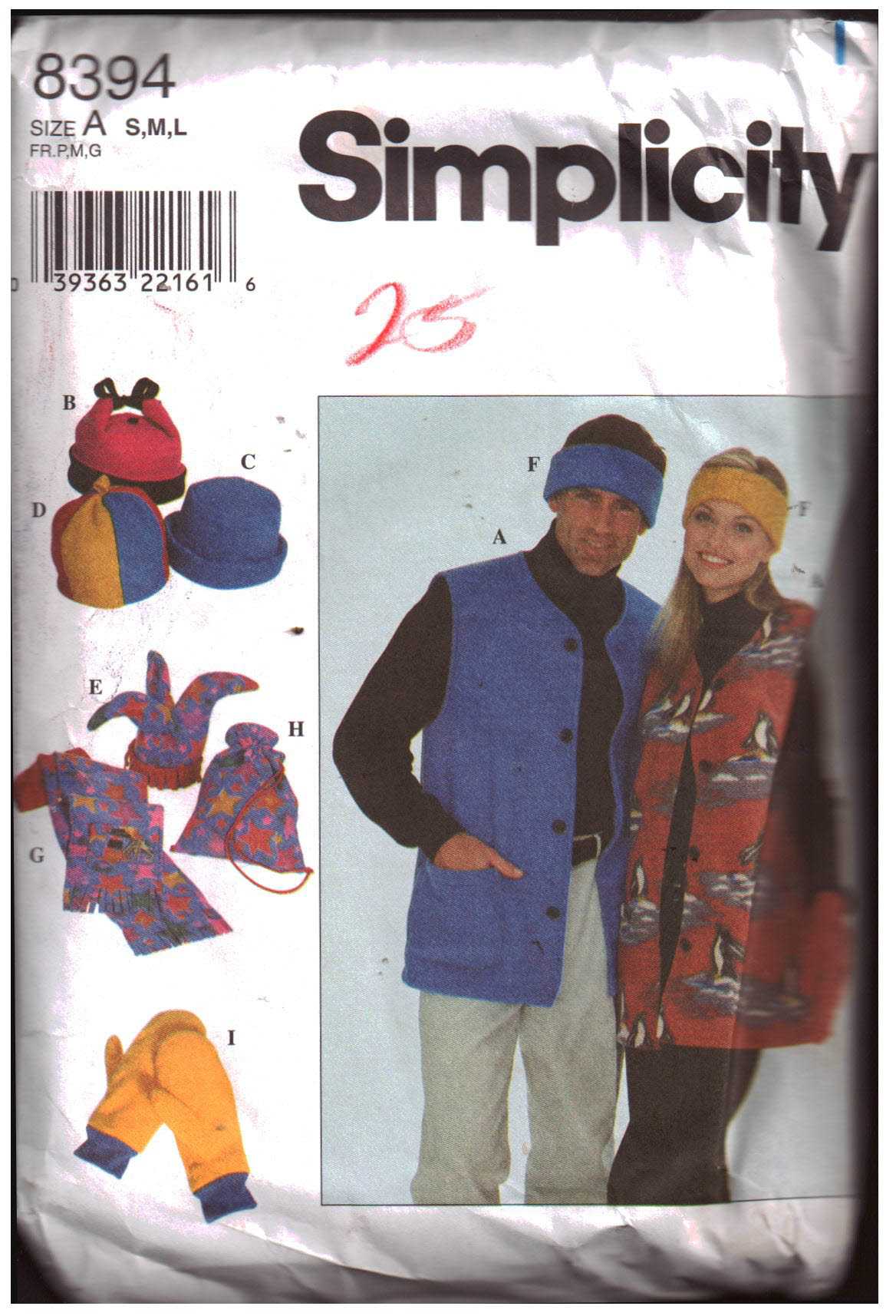 Simplicity 8394 Adult's Vest, Hats, Headband, Scarf, Backpack, Mittens ...