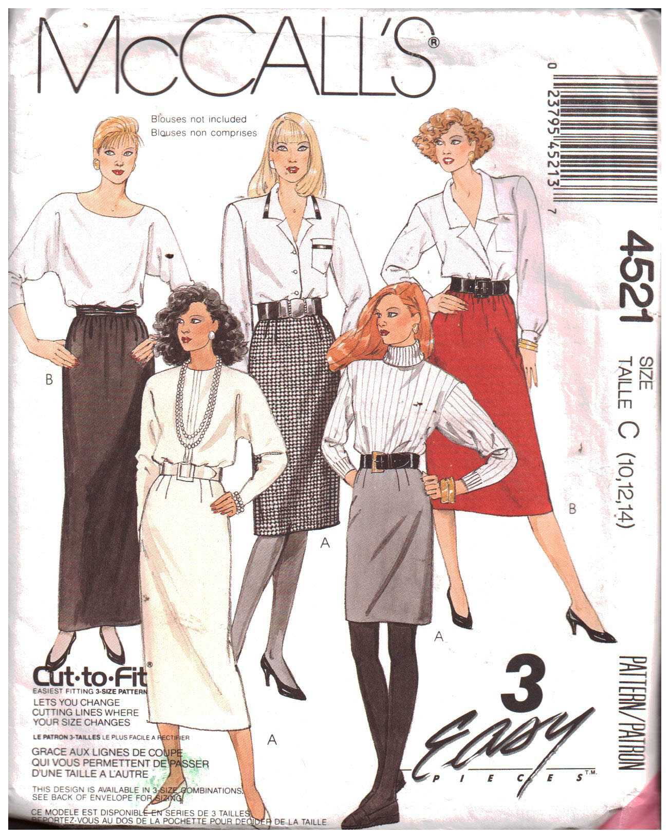McCall's 4521 Skirts Size: C 10-12-14 Used Sewing Pattern