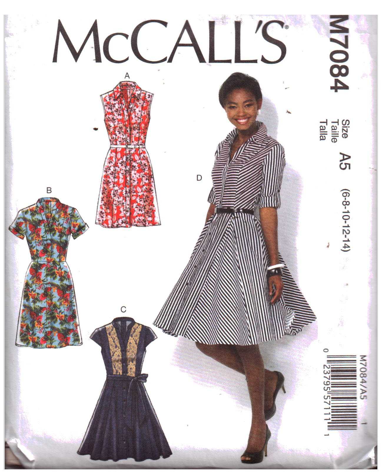 McCall's M7084 Dress Size: A5 6-14 Used Sewing Pattern