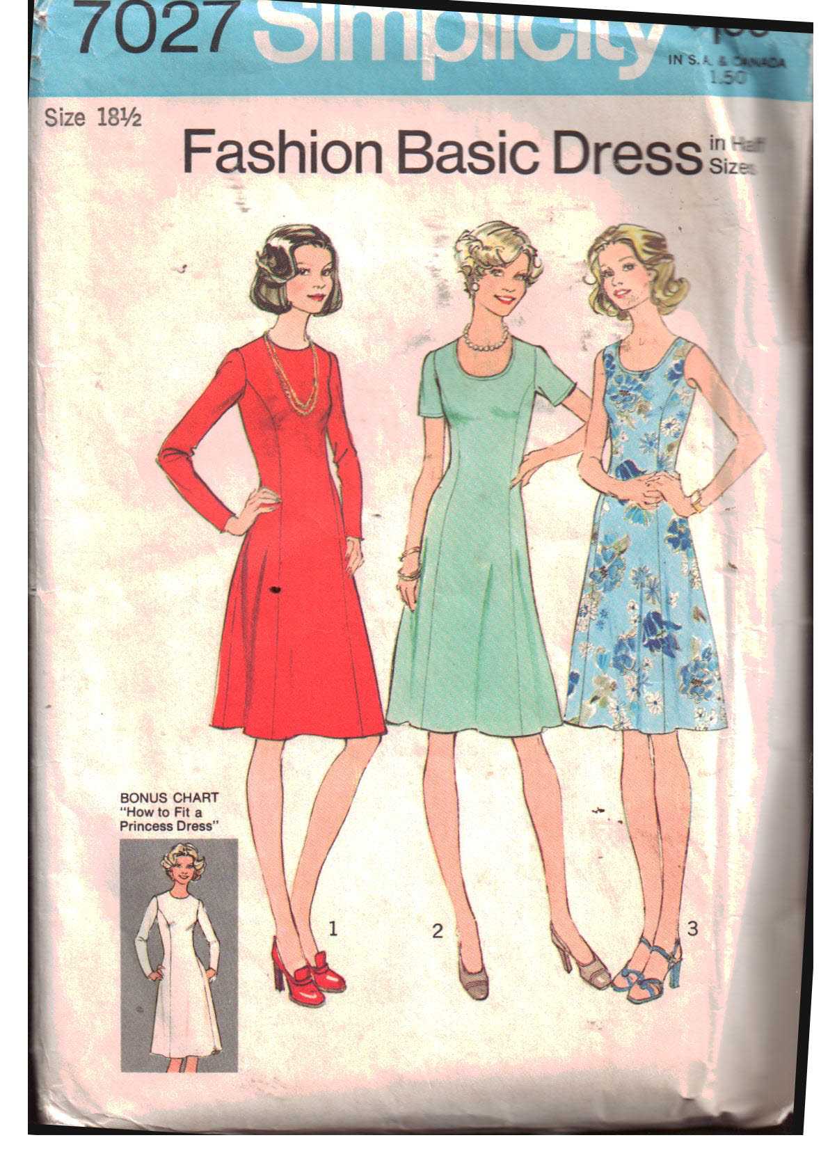 Simplicity 7027 Dress Size: 18.5 Used Sewing Pattern